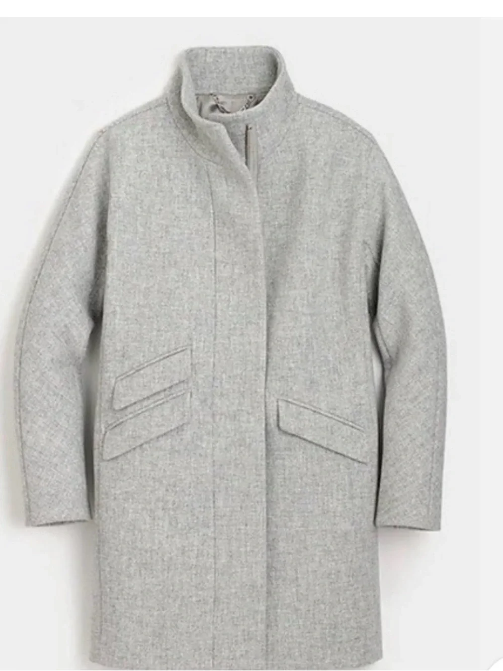J. Crew Light Gray Stand-Collar Coat